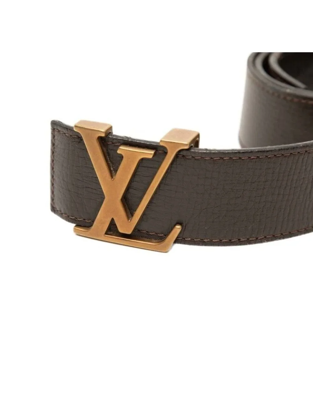 Louis Vuitton Utah Ceinture LV Initial Belt 85/34 Brown Leather